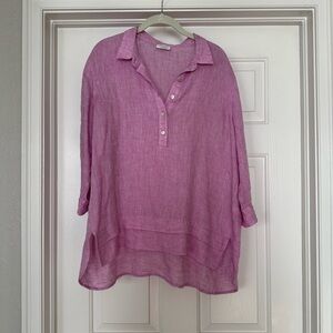 J. Jill Pink Linen Top